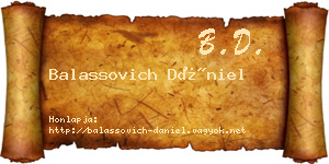 Balassovich Dániel névjegykártya